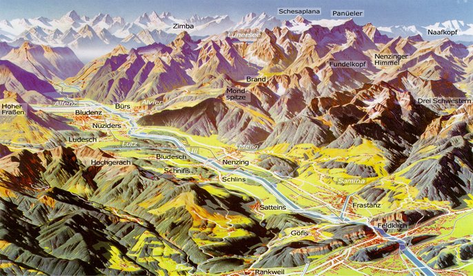 Walgau Panoramakarte